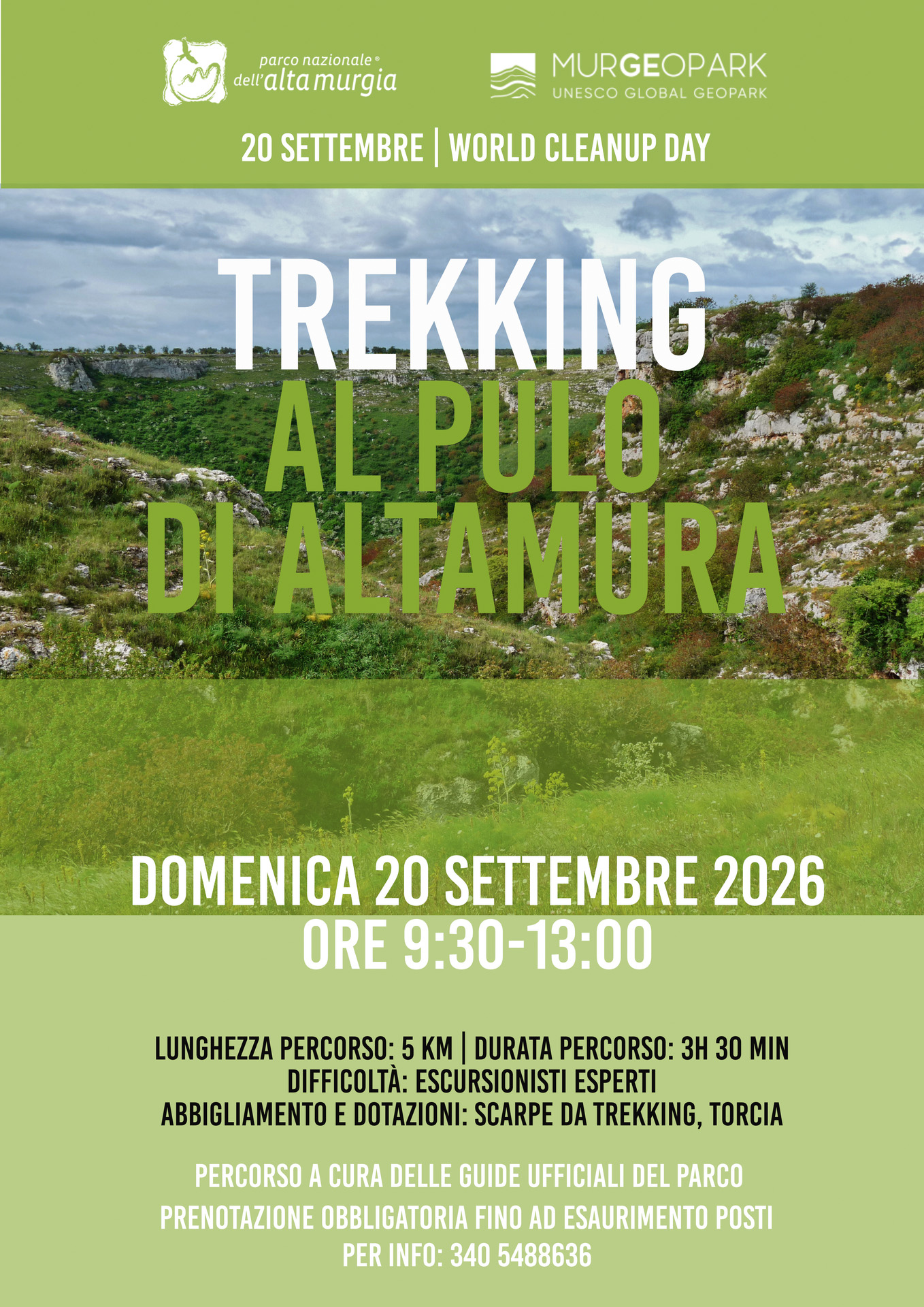 Locandina evento trekking al pulo di Altamura